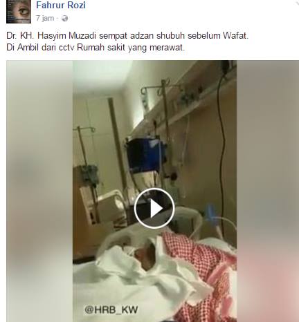 HOAX: Alm. KH. Hasyim Muzadi Adzan Subuh Sebelum Wafat
