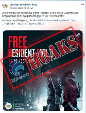 [Hoax] Game Gratis di Tanggal 29-30 Februari 2019