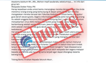 [Hoax] Waspada Dokter Palsu PKI