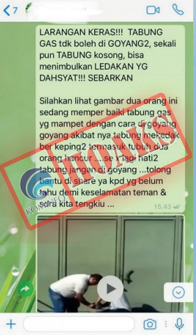 [Hoax] Tabung Gas Meledak Akibat Digoyang-goyang