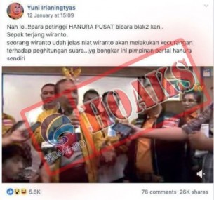 [Hoax] Wiranto akan melakukan kecurangan terhadap perhitungan suara