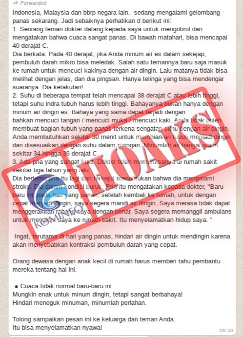 Gelombang Panas di Indonesia [Hoax]