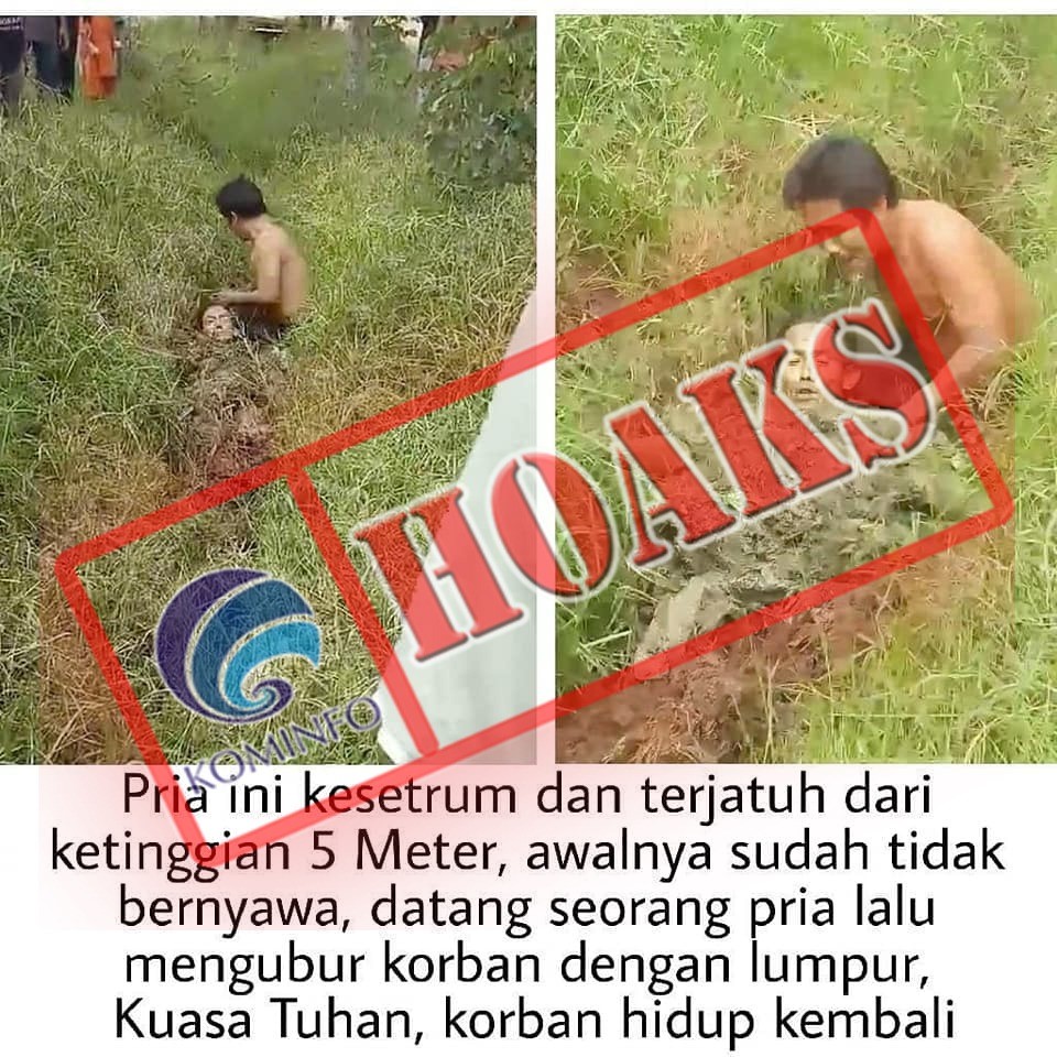 Seorang Pria hidup kembali setelah dikubur di dalam lumpur di Pontianak [Hoax]