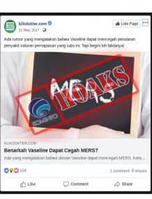 Vaseline dapat mencegah penyakit MERS [Hoax]