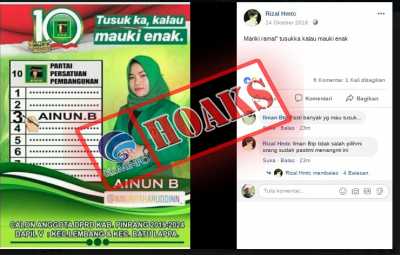 Caleg PPP &quot;Tusuk ka, kalau mauki enak&quot; [Hoax]