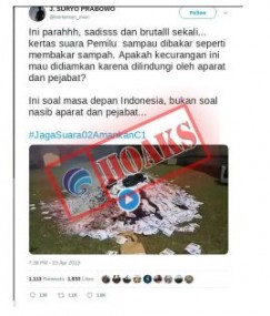 Kertas Suara Pemilu Dibakar Seperti Sampah  [Hoax]