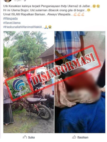 Penganiayaan Ustadz oleh Orang Gila di Bogor [Disinformasi]