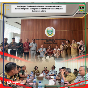 Tim Pembina  Samsat Provinsi Sumatera Barat melaksanakan Kunjungan Kerja ke Badan Pengelolaan Pajak dan Retribusi Daerah  (BP2RD) Provinsi Sumatera Utara 